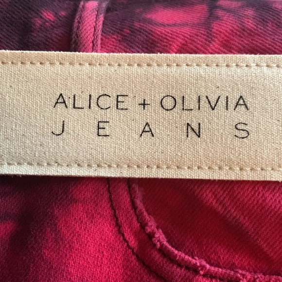 Alice + Olivia Pink and Black Straight Leg Jeans - Picture 9 of 11